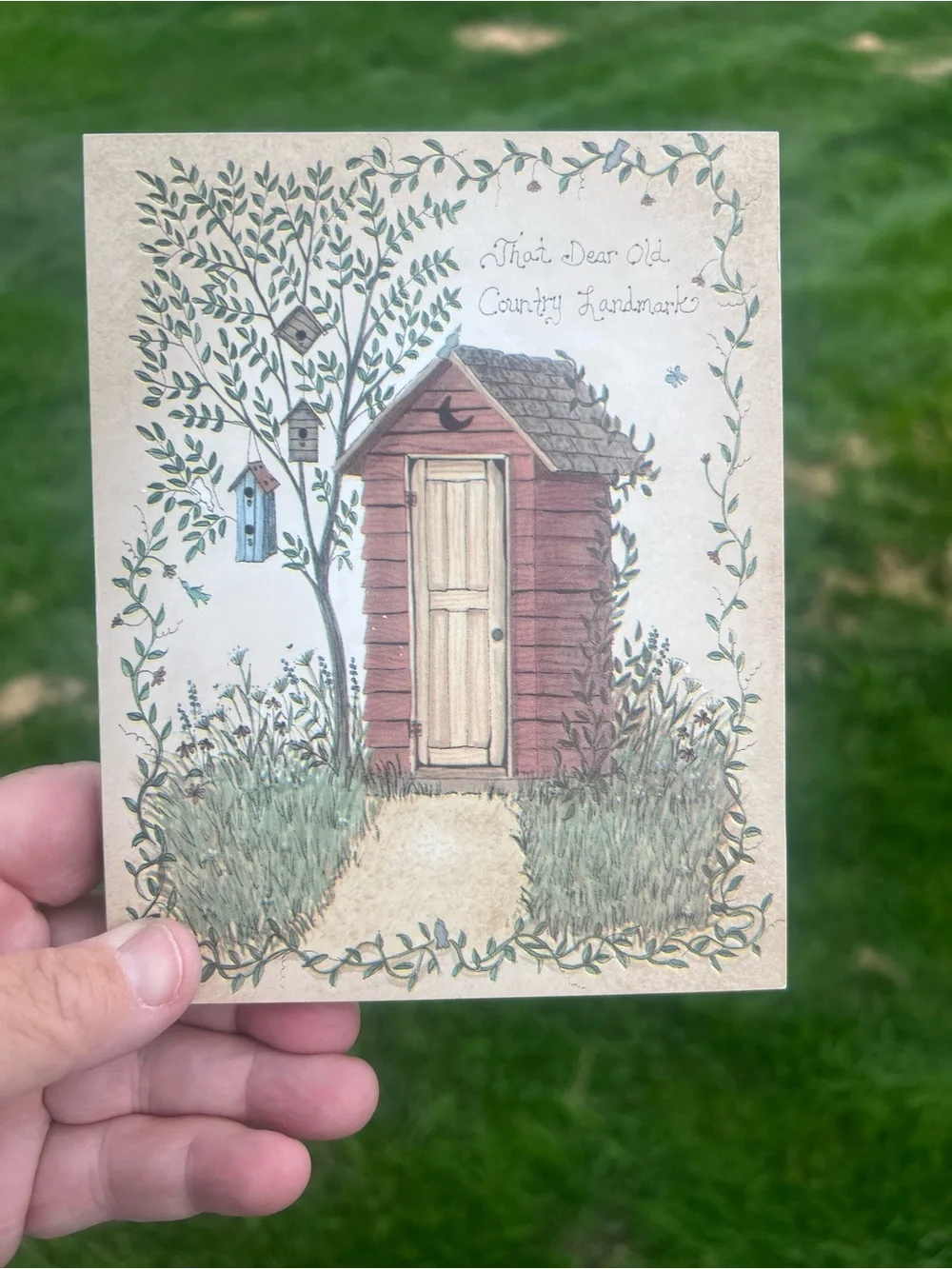 Country Outhouse Wall Art Print - Rustic Home Accent set